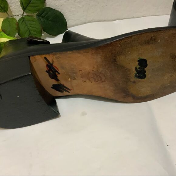 Brighton Lonnie Black Leather Cap Toe Zip Up Block Heel Ankle Boots Women's 9 N - Picture 6 of 13